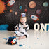 Boy Rocket 1st Birthday Crown - Space Theme Birthday Hat, 1st Birthday High Chair Banner, Outer Space Birthday, 3 2 1 Lift-off, Cosmic Birthday, Circle the Sun, Rocket Ship (Rocket Crown)