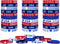 JAKADYUKS 40Pcs American Flag Silicone Bracelet USA Patriotic Party Wristband Party Favors School Gifts Supplies Fourth 4th of July Party Accessories