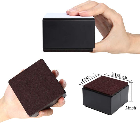 Ezprotekt Bed and Furniture Square Risers, 4 Pack Elevator up to 2? Per Riser and Lifts up to 5,000 LBs - Protect Floors Wont Scratch Wood and Carpet Surface Anti Slip Bottom (Square,2 Inch Black)