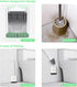 Waretray Toilet Cleaning Brush and Holder Set, Flexer Bowl Under-Rim Brush Head with Silicone Bristles, Ventilated Quick-Drying Wall-Mounted Base