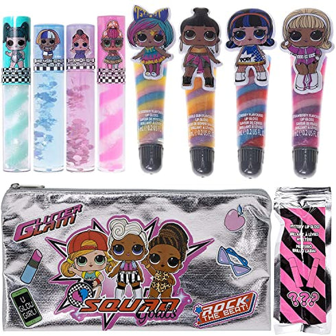 Townley Girl L.O.L Surprise Makeup Set with 8 Flavored Lip Glosses for Girls with 1 Surprise Lip Gloss Color and Flavor, Ages 5+