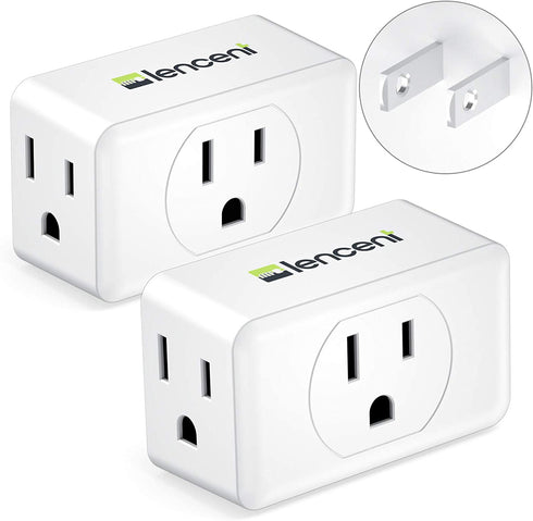 3 Prong to 2 Prong Adapter, LENCENT Plug Extender, Wall Plug Splitter with 3 AC Outlets, Travel Power Adaptor for US to Japan Japanese Philippines-Type A, Cruise Ship Approved, 1875W Max, 2 Pack