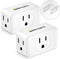 3 Prong to 2 Prong Adapter, LENCENT Plug Extender, Wall Plug Splitter with 3 AC Outlets, Travel Power Adaptor for US to Japan Japanese Philippines-Type A, Cruise Ship Approved, 1875W Max, 2 Pack