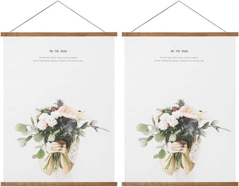 Miaowater 2 Pack Poster Frame,15x21 15x23 15x30 Magnetic Light Wood Wooden Frames Hanger for Photo Picture Art Canvas Print Artwork Wall Hanging Teak Wood 15''