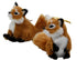 Kurt Adler 4.5-Inch Plush Set of 2 Fox Ornaments, Brown, 2 Piece