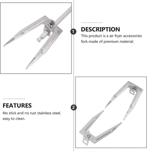 Cabilock Air Fryer Universal Rotisserie Baking Stainless Steel Creative Rotating Roast Chicken Fork Grill Rotisserie for Home Kitchen