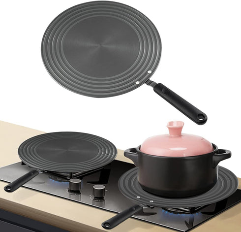 Heat Diffuser For Gas Stovetop Glass Cooktop,Upgrade Thickening Heat Diffuser Plate Fast Defrosting Tray Thawing Plate for Frozen Meat,Pot Protection for Kitchen, AHOUGER (9.4in)