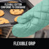 Gorilla Grip Heat Resistant Thick Cotton Oven Mitts, 15 Inch, Soft Quilted Lining, Durable Flexible Gloves, Protect Hands from Hot Kitchen Surfaces, Extra Long Cooking Mitt for Baking Sheet, Mint