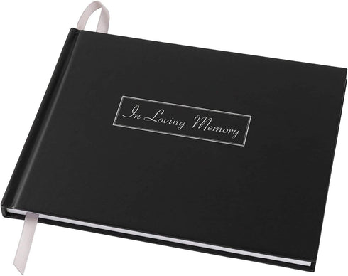 Global Printed Products Funeral Guest Book 9"x7" - FGB-BLK