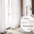 FMFUNCTEX Sheer White Curtains 45 Inch Length Linen Textured Light Filtering Semi Sheer Window Curtains for Small Window Laundry Room Bedroom Rod Pocket 2 pcs