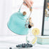 ROCKURWOK Tea Kettle, Stovetop Whistling Teapot, Stainless Steel, Blue, 2.43-Quart