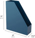 Alfion Magazine File Organizer | Holder for Desk or Bookshelf Use 2-Pack (Navy Blue)