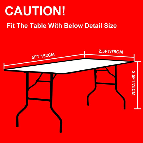 Eurmax USA Spandex Table Cover 5 ft. Fitted 30+ Colors Polyester Tablecloth Stretch Spandex Table Cover-Table Toppers,5 FT Table Cover Open Back?5Ft,Black?