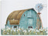 Teal Barn Canvas Wall Art: Rustic Barn Bathroom Decor Old Barn Pictures Wall Art Framed for Farmhouse Bedroom Ready to Hang (12"x16"x1 Panel)