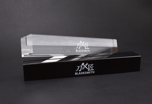 Knife Block / Stand for Single Kitchen Knife - 8'' Anti-Shatter Hand Polished Acrylic Knife Holder without Knives - Cleaver Knife Stand Display for Knife Storage Knife Blade Guard - BLADESMITH