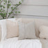 Hckot Khaki and Beige Patchwork Farmhouse Throw Pillow Covers 20 x 20 Inch, Pack of 2 Striped Linen Decorative Pillow Case for Sofa Couch Chair Bedroom Modern Decor (20" x 20", Khaki)