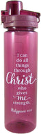Living Grace I Can Do All Things Through Christ Water Bottle, 24 Ounce