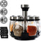 KOKM Revolving Spice Rack, 6-Jar Seasoning Organizer Holder 360° Rotation Shelf Tower Set with 6 Glass Spice Refill Containers Jars for Cabinet Countertop Kitchen Cooking (Spices Not Included)