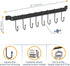 Tibres - Utensil Rack with Kitchen Hooks for Hanging Spatulas Measuring Spoons Tools - Kitchen Utensil Hanger - Wall Mounted Utensil Rack Holder with Hooks - Kitchen Rail Organizer - Black