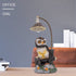 ZJNDJL Resin Owl Sculpture Statue with Night Light, 9" Creative Ornaments Home Decoration Office Desktop Furnishing Crafts Gifts for Friend Family Animal Lovers Birthday Present (Gray+White)