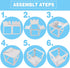141 PCS Baby Shower Boxes Party Decorations Individual BABY Blocks Design for Boys Girls Baby Shower Decorations Gender Reveal Balloon Arch Kit Birthday Party Backdrop (Light Blue)