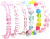 BGSHEMNI 6 Pieces Princess Bracelets,Rainbow Stretchy Bead Bracelets Pink Love Bracelet,Girls Costume Jewelry Set