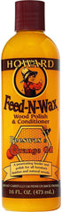 Howard Products FW0016 Wood Polish & Conditioner, 16 oz, orange, 16 Fl Oz (2)