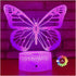 Butterfly Night Light, Birthday Gift for Girls 3D Illusion Lamp Kids Bedside Lamp with 16 Colors Changing Remote Control Butterfly Toys Girls Gifts