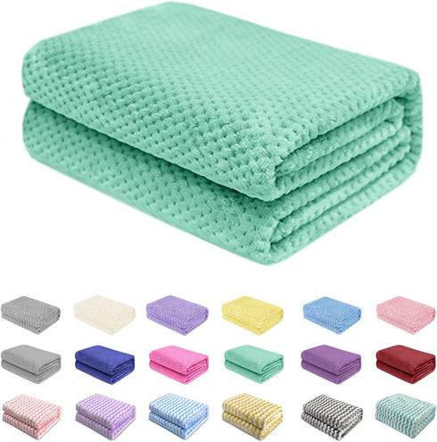 Baby Blanket Flannel, Cozy Throw Blankets for Newborn Infant and Toddler, Super Soft and Warm Receiving Baby Blanket for Crib Stroller (Green 4050")
