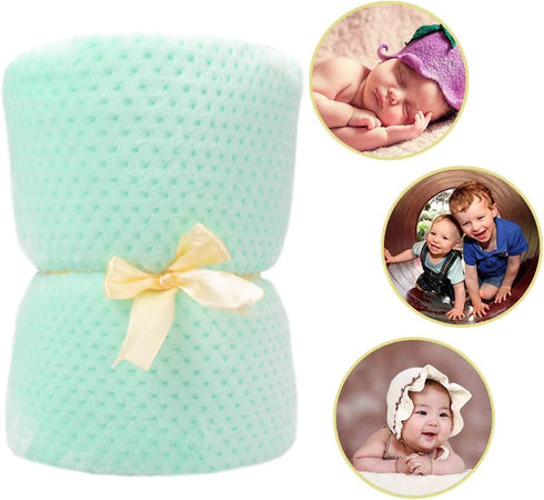 Baby Blanket Flannel, Cozy Throw Blankets for Newborn Infant and Toddler, Super Soft and Warm Receiving Baby Blanket for Crib Stroller (Green 4050")