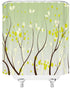BOYIAN Green Tree Shower Curtain Decor Fresh Leaves Branch Trees Spring Natural Beige Brown Fabric Bath Curtains Bathroom Accessories Polyester with Plastic Hooks 70x70 Inch