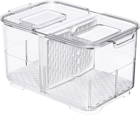 blitzlabs Refrigerator Organizer Bins Produce Saver, Stackable Freezer Bins Fresh Keeper Food Storage Containers for Fridge Freezer Cabinet Kitchen Organization -5700ML