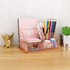 LEORISO Desk Organizer Supplies, Rose Gold Office Organizer with Mail Organizer, Pen Holder, Paper Organizer & Desk Drawer Organizer, Metal Multifunctional Desktop Organizer for Office, School & Home