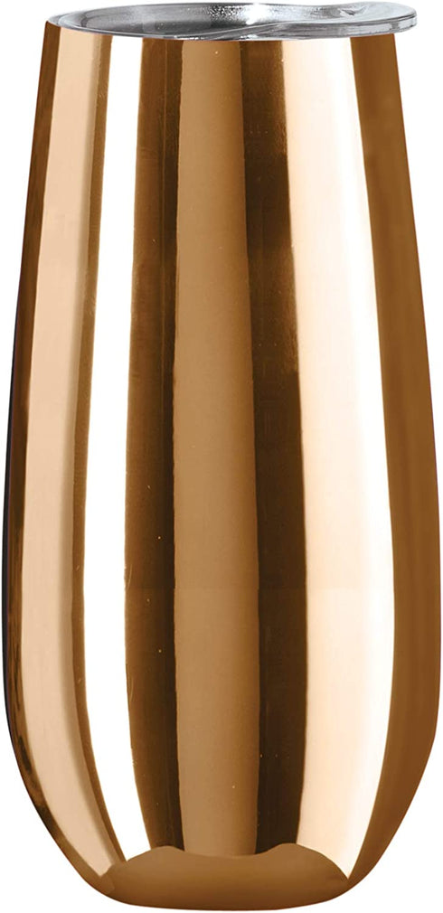 Oggi Thermo Vacuum Insulated Flute-6 oz, Copper Mirror, 6 Ounce