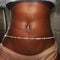 Sethain Rhinestone Body Chain Gold Shiny Crystal Belly Waist Chains Stomach Chain Body Jewelry Accessories for Women and Girls (Silver)
