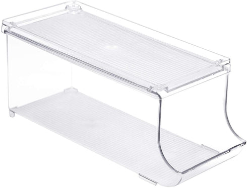 Sorbus Soda Can Organizer and Canned Food Bin Stackable Dispenser with Lid for Refrigerator, Pantry, Freezer Holds 9 Cans, BPA-Free, Clear Design (1-Pack)