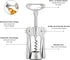 OWO Wine Opener Set Wing Corkscrew with Wine Foil Cutter and Wine Stoppers Used in Kitchen Restaurant Chateau and Bars Stainless Steel (Wine Opener Set, Silver)