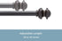 Kenney Kendall Standard Decorative Window Curtain Rod, 28-48", Antique Rust