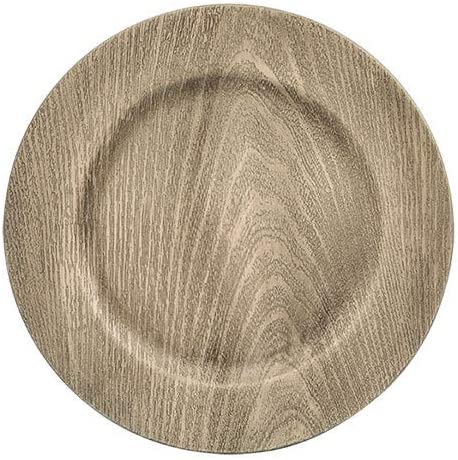 Faux Wood Charger Plates in Grey or Gold set of 4