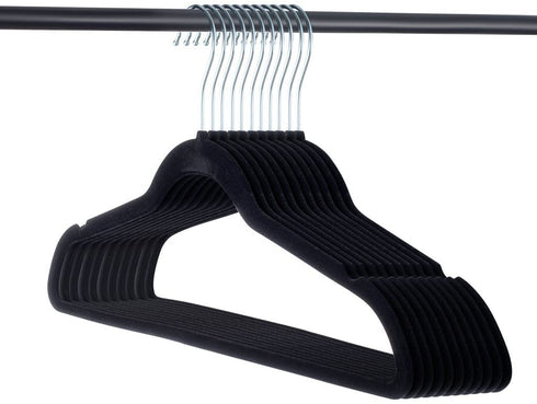 Home-it Premium Velvet Hangers Heavy Duty Clothes Hook Swivel 360-Ultra Thin, (50 Pack)