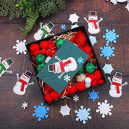 Aneco 800 Pieces Foam Snowflakes Stickers Self-Adhesive Snowman Stickers Decals for Christmas Winter Decoration