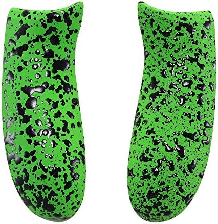 eXtremeRate Textured Green Back Panels, Comfortable Non-Slip Side Rails, 3D Splashing Handles, Game Improvement Replacement Parts for Xbox One X S Controller