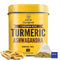 BLUE TEA - Turmeric Ashwagandha Tea Bags - 15 TB || INDIAN SUPERFOOD || Turmeric Tea - High in Curcumin - Caffeine Free Herbal Tea | Plastic-Free | Non-GMO| Premium Tin Pack |