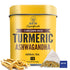 BLUE TEA - Turmeric Ashwagandha Tea Bags - 15 TB || INDIAN SUPERFOOD || Turmeric Tea - High in Curcumin - Caffeine Free Herbal Tea | Plastic-Free | Non-GMO| Premium Tin Pack |