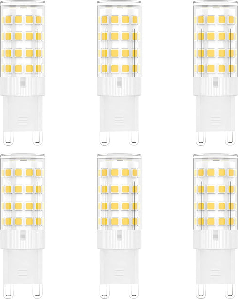 G9 LED Bulb, G9 Light Bulbs 5W (40W Halogen Equivalent), Daylight White 6000K G9 Bi Pin Base Chandelier Light Bulb, 120V 450LM Non-Dimmable LED Bulbs for Bedroom Home Lighting (6 Pack)