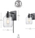 Globe Electric 51551 Middleton 1-Light Plug-in or Hardwire Wall Sconce, Dark Bronze, Clear Glass Shade, 6ft Black Fabric Covered Cord, Inline On/Off Rocker Switch