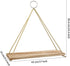 Hanging Shelves 3 Pack , POZEAN Wooden Floating Wall Shelves, Hanging Plant Shelf, Boho Wall Decor Shelves for Bedroom, Plants, Living Room, Office (Included 6 Ropes 3 Rings 3 Hooks and Anchors)