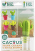 TrueZoo Cactus Wine Glass Charms and Drink Markers with Bottle Stopper Set, Silicone, Multicolor, Set of 7