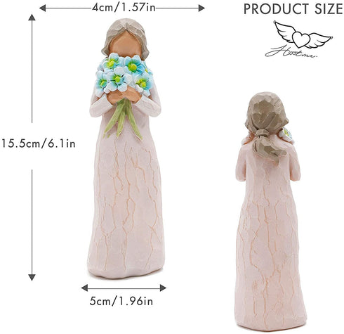 Guardian Angel Figurine, Hand Carved Collectible Figurine Decorative Ornament with Gift Box - Encouragement Gift to Show Love, Sympathy, Gratitude, Friendship or Blessing