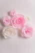 Large Paper Flower Decorations for Wall - White Pink Paper Flowers Wall Decor - Crepe Paper Flowers for Wedding Backdrop,Nursery Wall Decor, Birthday Party Backdrop Decor,Pink White Flowers Set/6